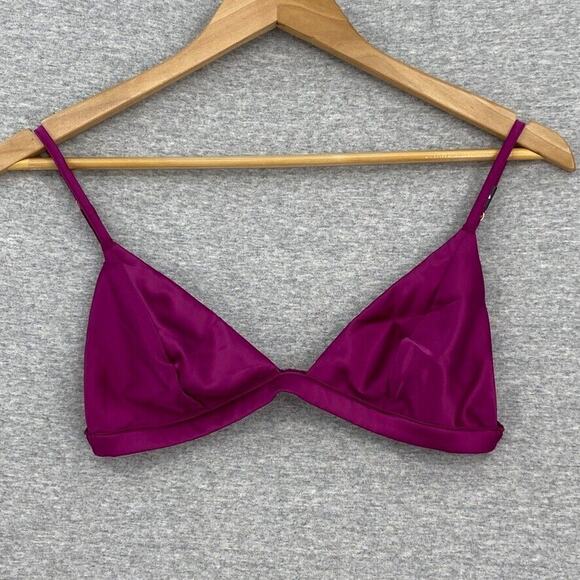Victoria Secret Bra Womens Medium Dark Pink Unlined Adjustable Straps NEW - Picture 1 of 9